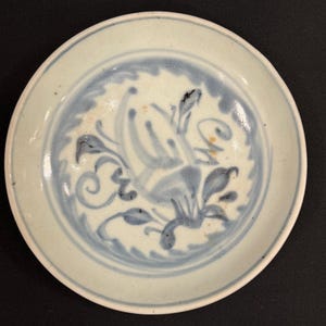 Vietnamese Antique Blue & White Plate from 19th Century.NG#05.