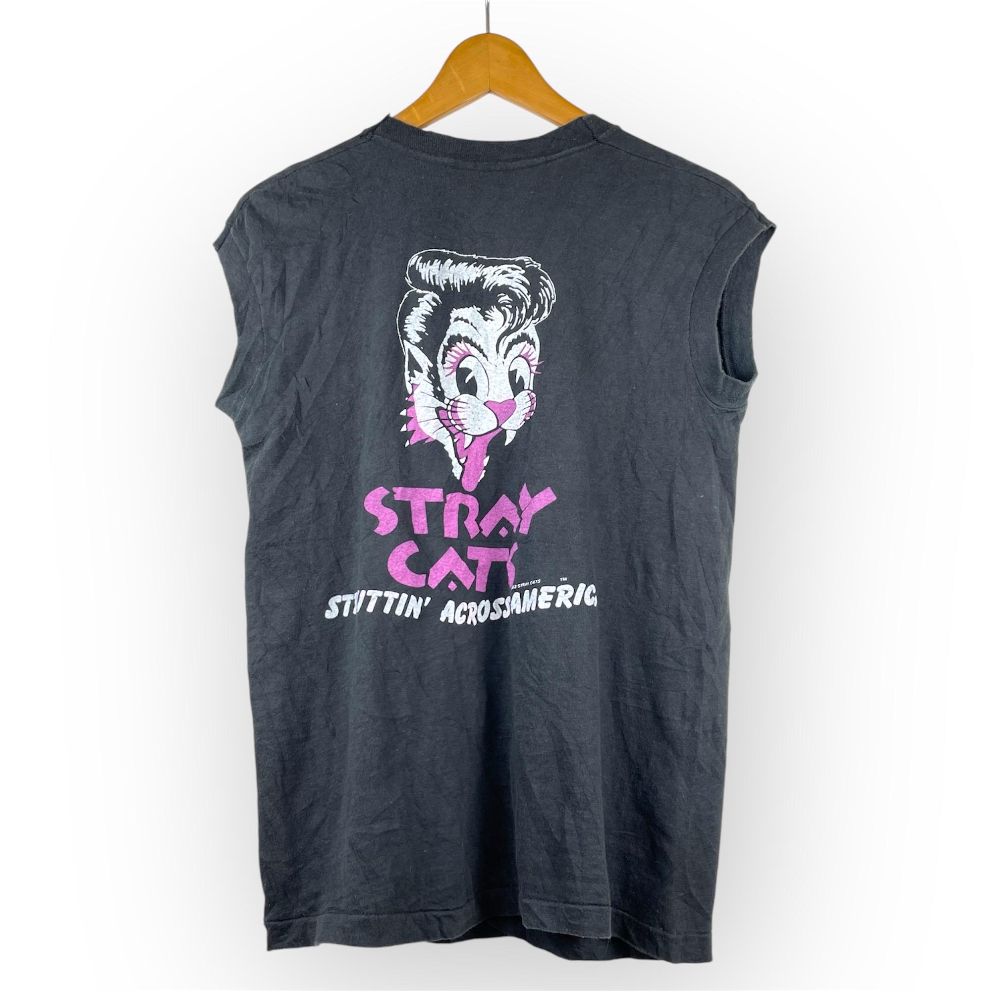 Vintage 1980s Stray Cats T-shirt, Rockabilly Band Tee, Sleeveless
