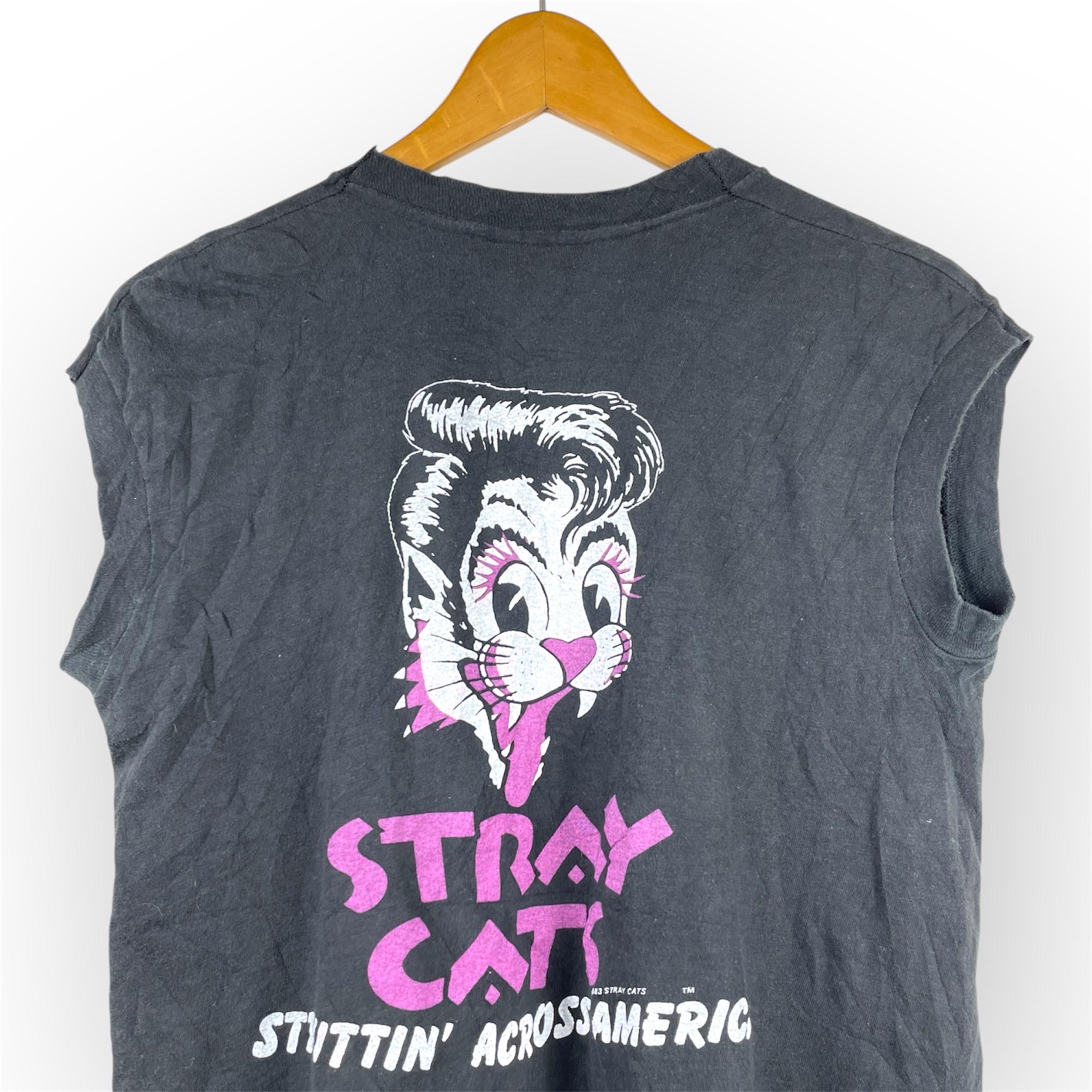 Vintage 1980s Stray Cats T-shirt, Rockabilly Band Tee, Sleeveless