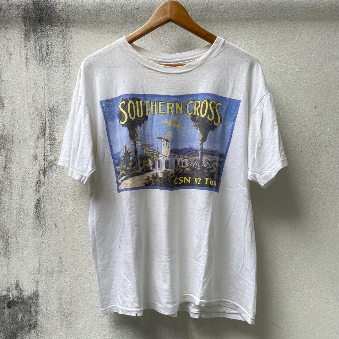 Vintage 90s Crosby Stills Nash Band T-shirt, CSN Tour Tee, White