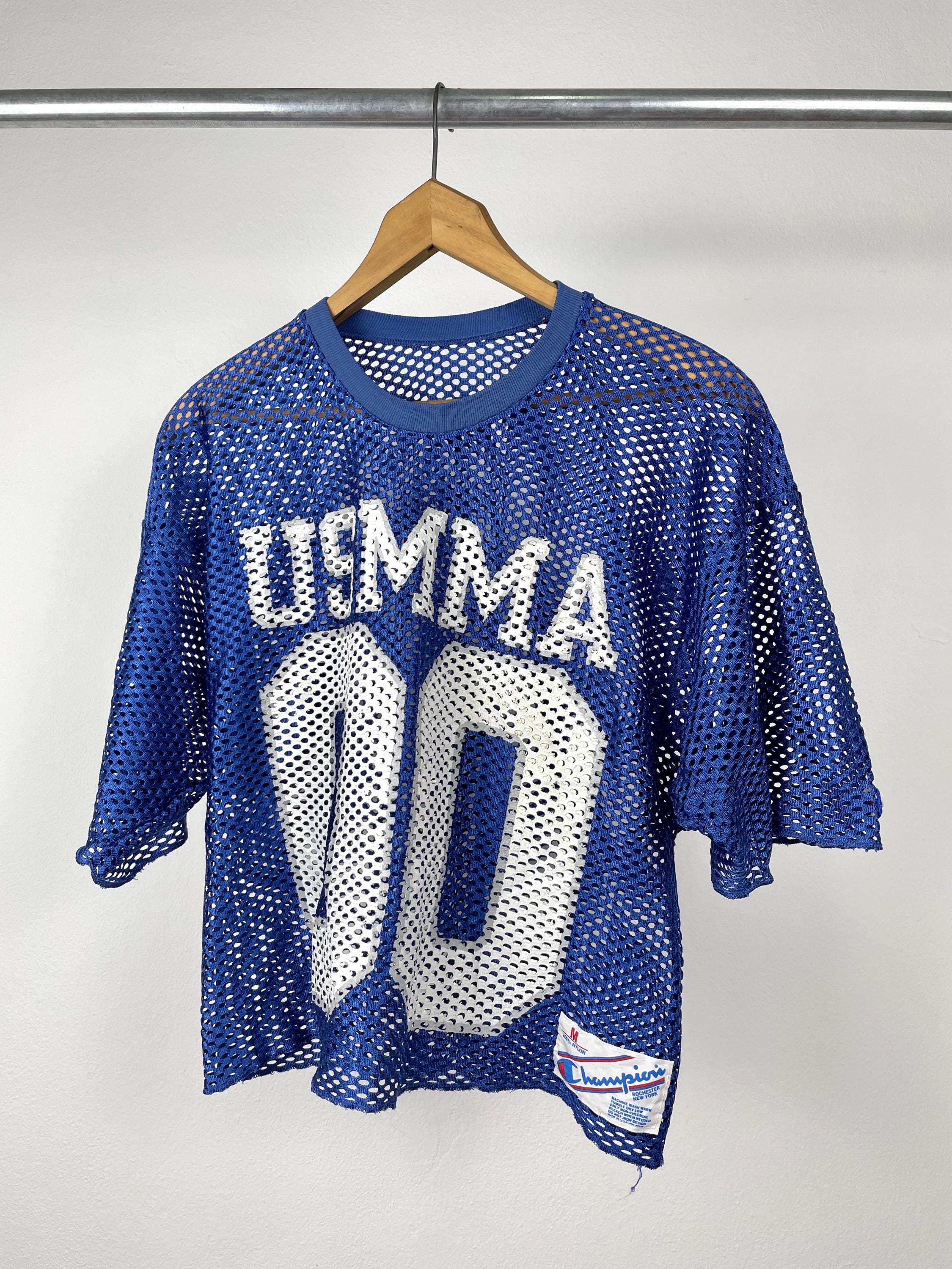Vintage 80s Mesh Football Jersey T-shirt Cropped Athletic Sports