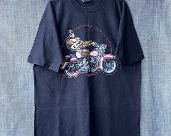 Vintage 1996 WORLD GYM Gorrila Motorcycle T-Shirt