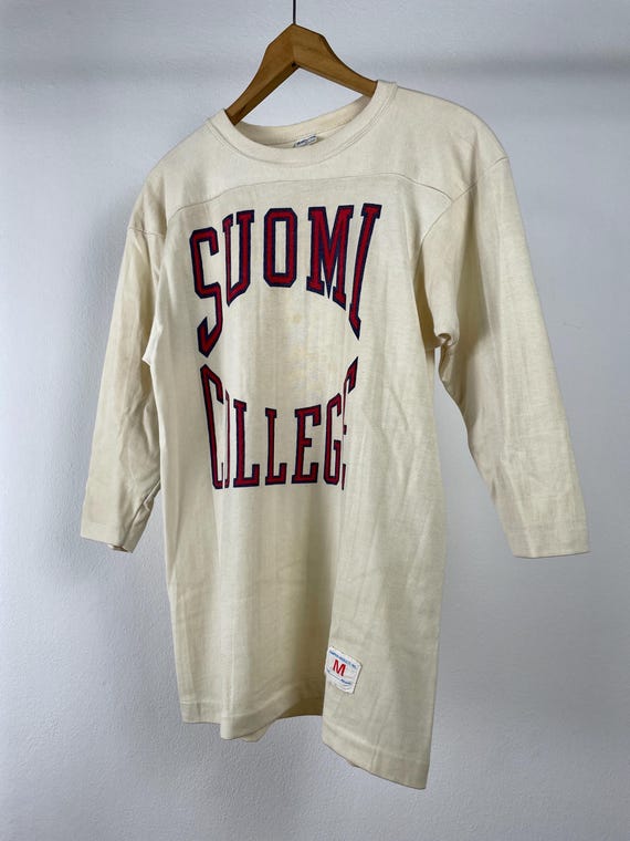 Vintage 70s Champion Football Jersey Shirt Suomi College Graphic