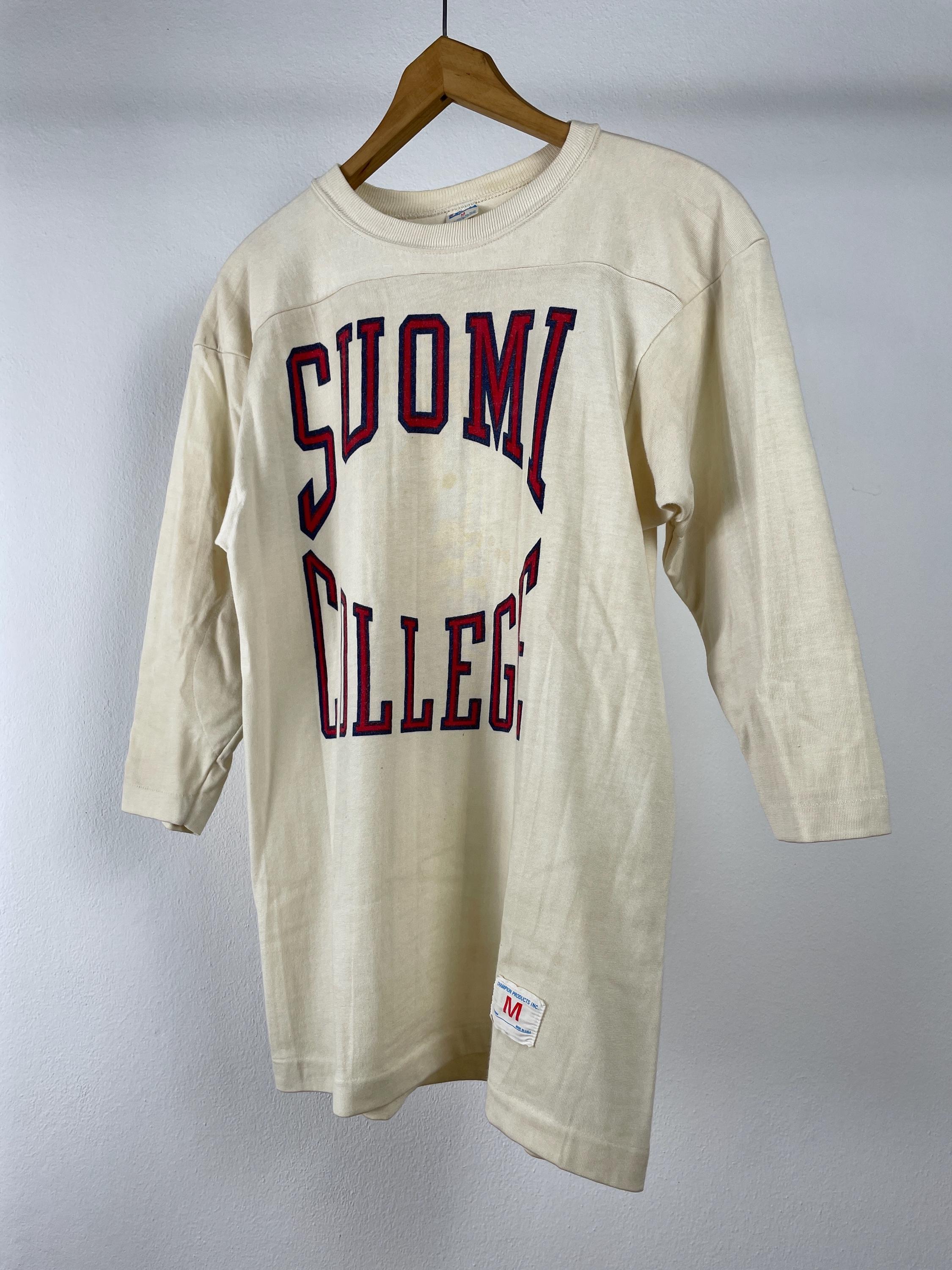 Vintage 70s Champion Football Jersey Shirt Suomi College Graphic