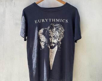 Vintage Eurythmics T-Shirt, 80s New Wave Band Tee – Small Single Stitch