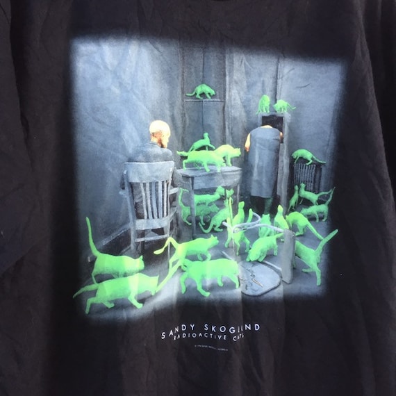 Vintage 90s SANDY SKOGLUND Radioactive Cats Art Photography Black 