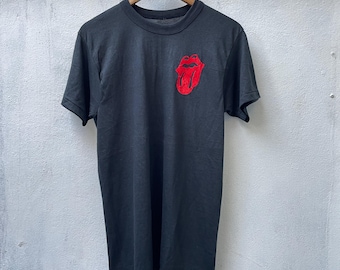 Official Rolling Stones Vintage 1970s Logo T-Shirt – Unisex, White, Large (Licensed Merch)