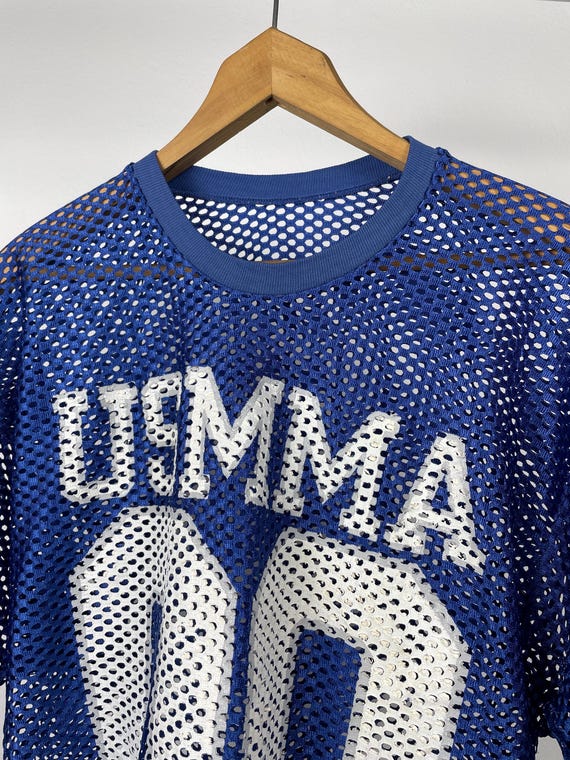80s Champion Football Mesh T-shirt 92番 Vintage 80s Mesh Football Jersey T-shirt Cropped Athletic Sports
