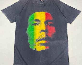 Vintage Bob Marley Graphic T-Shirt, 90s Rasta Reggae Music Tee