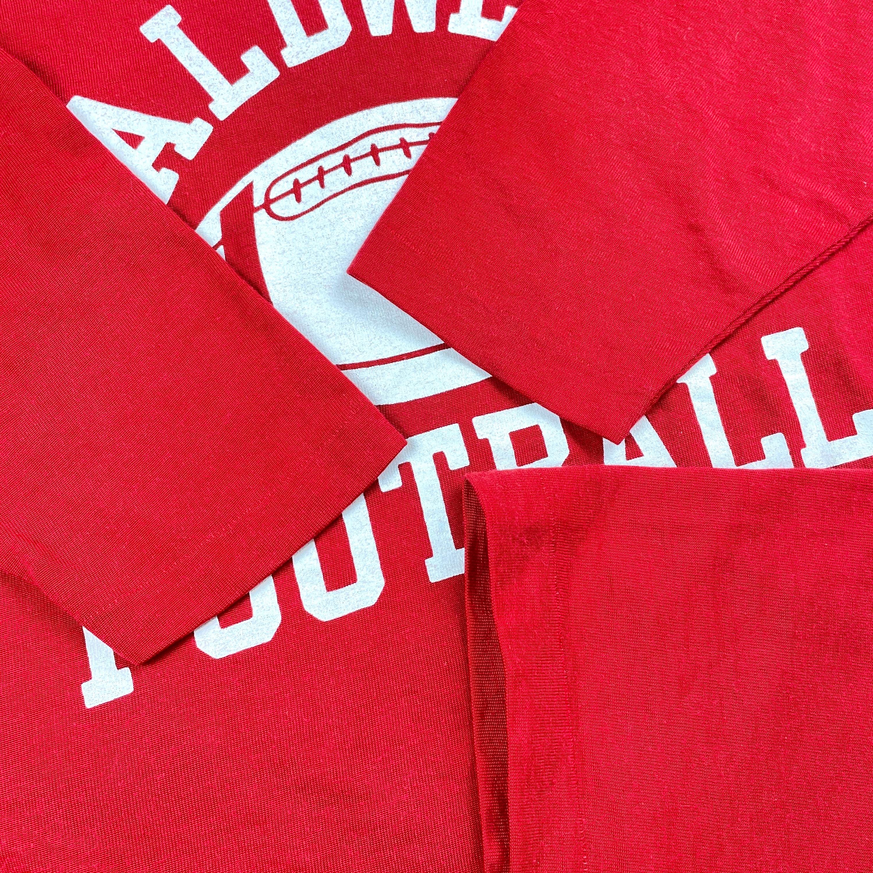 70's Champion？ FOOTBALL T-SHIRT Vintage 1970s Champion Football Jersey T-shirt – Red Cotton