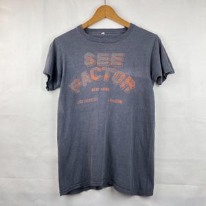 Vintage 80s Foghat Tour T-Shirt, Faded Black Concert Tee (S/M)