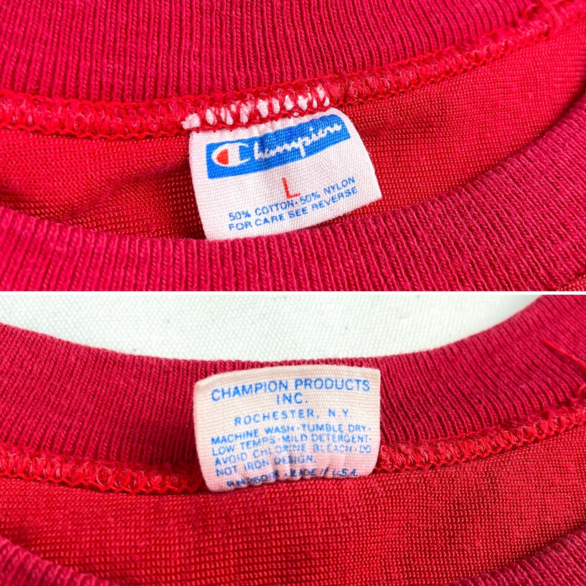 トップス 70s Champion vintage football shirt 70s CHAMPION FOOTBALL JERSEY T-SHIRT ALL COTTON SIZE M