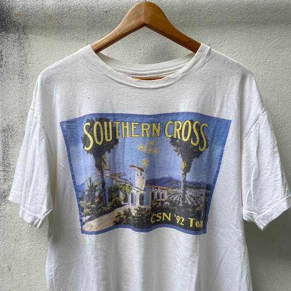 Vintage 90s Crosby Stills Nash Band T-shirt, CSN Tour Tee, White