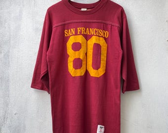 Vintage 80s San Francisco 3/4 Sleeve T-Shirt, Maroon Athletic Jersey