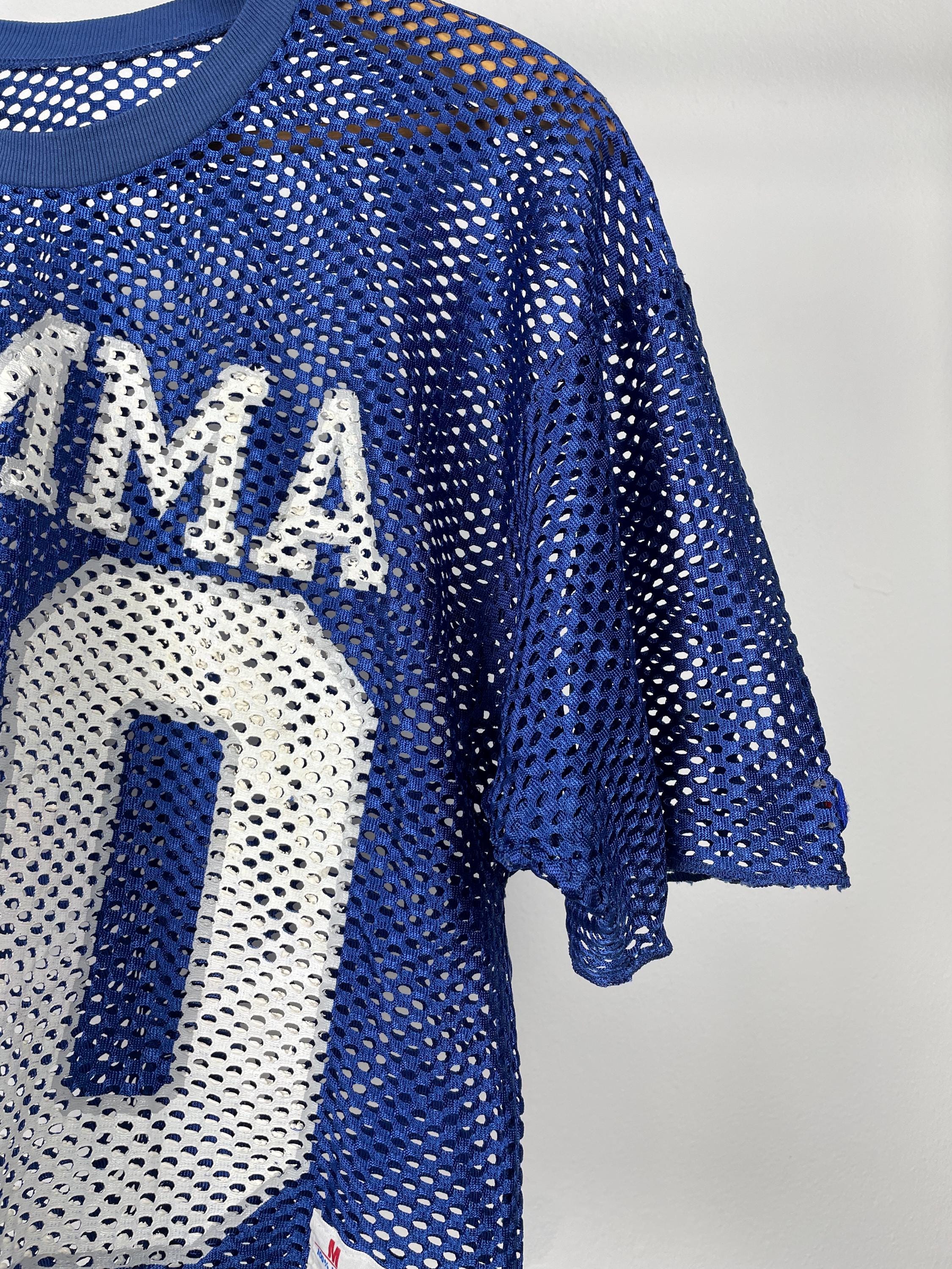 Vintage 80s Mesh Football Jersey T-shirt Cropped Athletic Sports