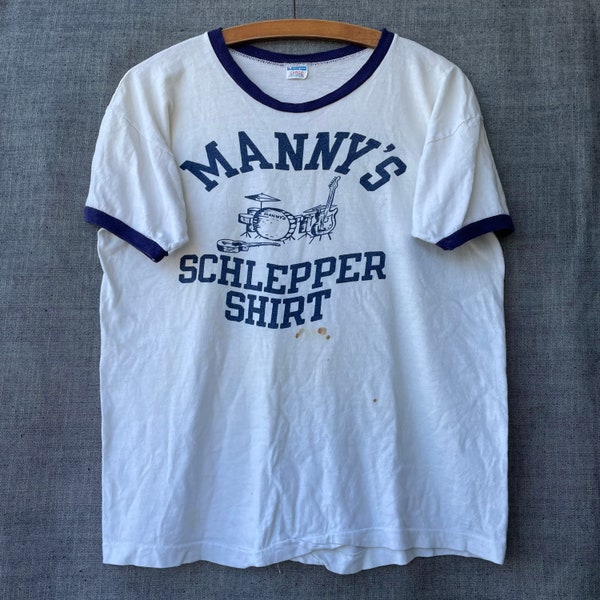 Vintage 70s MANNY'S SCHLEPPER New York Rare T-Shirt