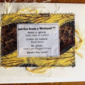 Wetlands Ratgeber Gedicht, gerahmt, handgemachte leere Grußkarte