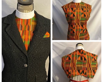 Women&#39;s Clergy Shirt - African print - Orange
