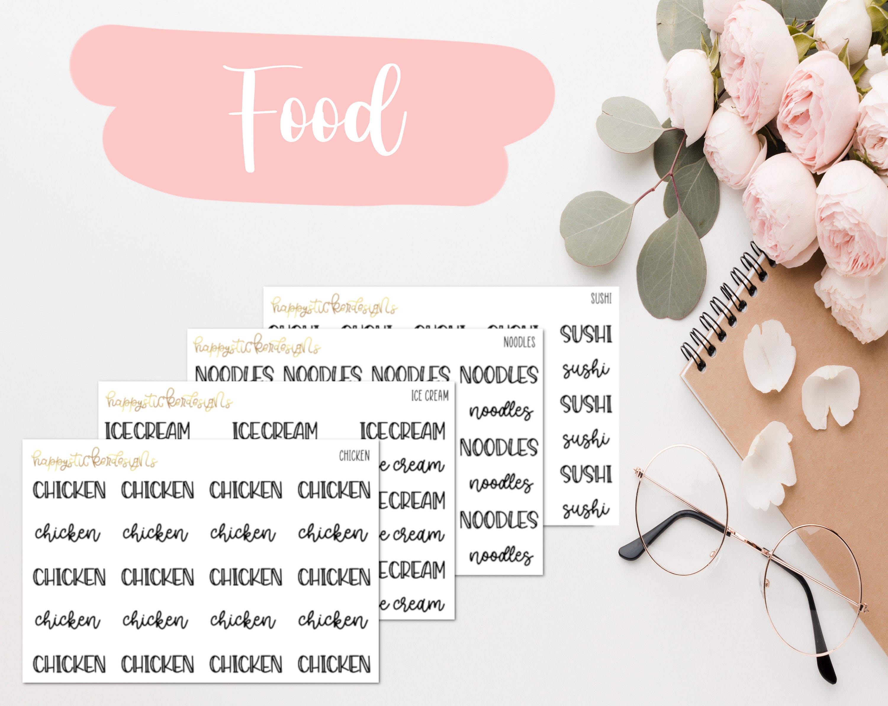 Food Script Stickers
