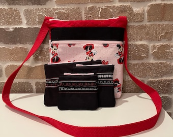Minnie Mouse Cross Body Bag with Accessory Pouches