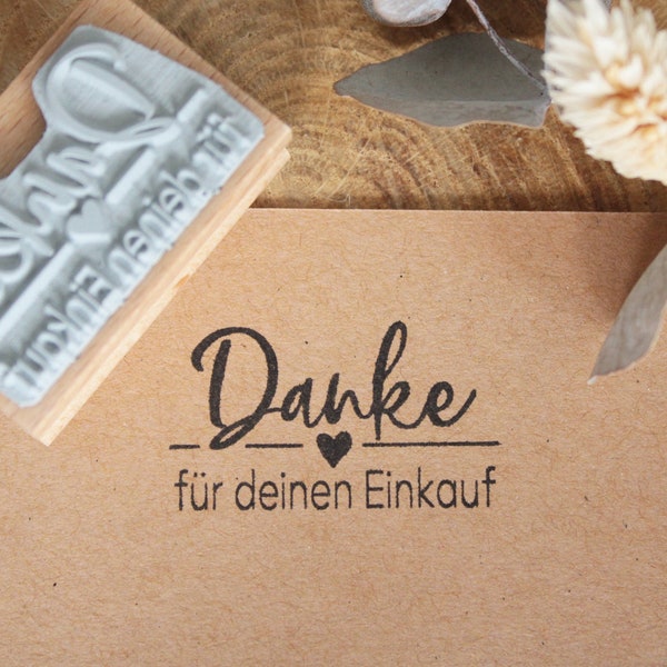 Stempel Danke für deinen Einkauf, Bestellung, Shop, Online-Shop, Textstempel, Geschenk, DIY, Herz