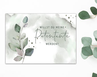 Patentante | Willst du meine Patentante werden? | Karte | Postkarte | Geschenk | Baby