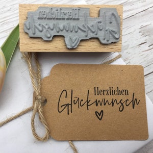 Stempel Herzlichen Glückwunsch, Geburtstag, Prüfung, Jubiläum, Kommunion, Konfirmation, Karten DIY, Herz