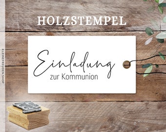 Stempel Einladung zur Kommunion, Textstempel, Handmade, Karten