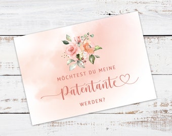 Patentante | Möchtest du meine Patentante werden? | Karte | Postkarte | Geschenk | Baby