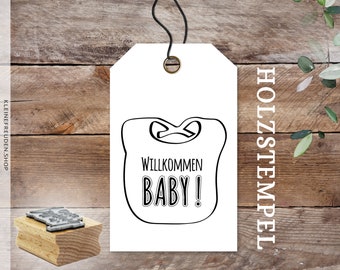 Stempel Willkommen Baby, handmade, selbstgemacht, basteln, Geschenk zur Geburt, DIY