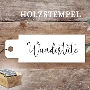 Stempel Wundertüte, Geburtstag, Weihnachten, Geschenk, Textstempel, Aufmunterung, Freundschaft, Kinder, Gastgeschenke