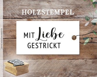 Stempel Mit Liebe gestrickt, Made with love, handmade, selbstgemacht, nähen, häkeln, stricken, basteln, Geschenk, DIY