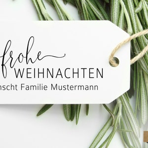 Stempel Frohe Weihnachten, Weihnachtspost, Stempel personalisiert, Holzstempel, Textstempel, Weihnachten, Weihnachtsstempel