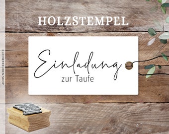 Stempel Einladung zur Taufe, Textstempel, Handmade, Karten