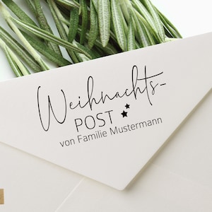 Stempel Weihnachten, Weihnachtspost, Stempel personalisiert, Holzstempel, Textstempel, Weihnachten, Weihnachtsstempel