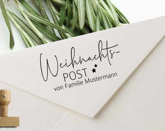 Stempel Weihnachten, Weihnachtspost, Stempel personalisiert, Holzstempel, Textstempel, Weihnachten, Weihnachtsstempel