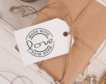 Stempel Made with love, handmade, selbstgemacht, nähen, häkeln, stricken, backen, kochen, basteln, Geschenk, DIY