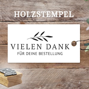 Stempel Vielen Dank für deine Bestellung, Einkauf, Shop, Online-Shop, Textstempel, Geschenk, DIY, Blätterranke