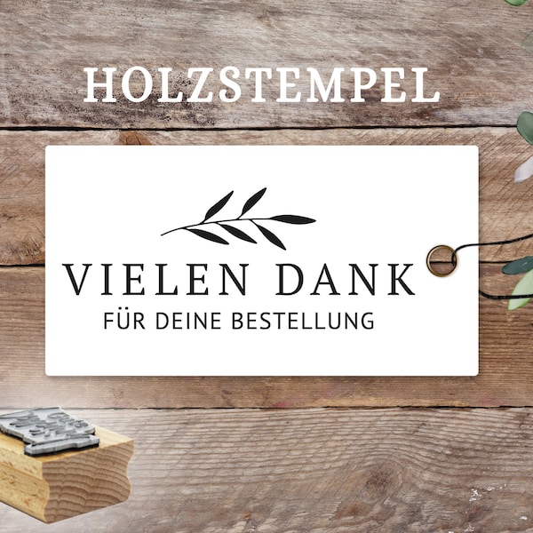 Stempel Vielen Dank für deine Bestellung, Einkauf, Shop, Online-Shop, Textstempel, Geschenk, DIY, Blätterranke