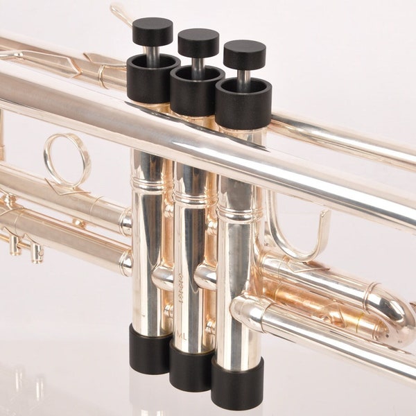 MEDIUM Trumpet Trim Kit Black Edition. Valve set Black lacquered by KGUMusic. Trumpet accessories (Black)