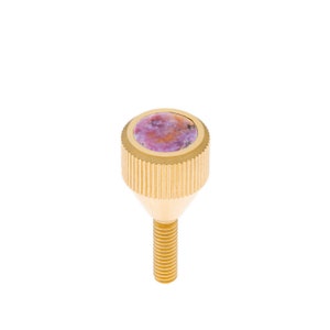 Saxophone Heavy Neck Screw 175. Raw Brass with natural stones. Custom Neck Screw for Soprano, Alto, Tenor, Baritone Sax by KGUMusic