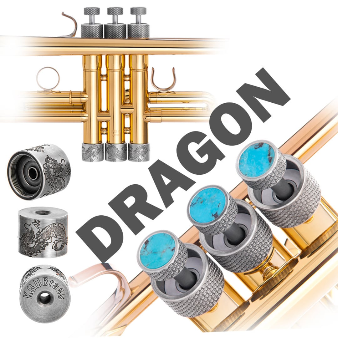 Bach Custom HEAVY Trumpet Trim Kit. Artistic DRAGON Style. Kgubrass for