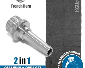 Cleaning AQUA nozzle for French Horn with soft towel by KGUBrass. Cleaning and care tools