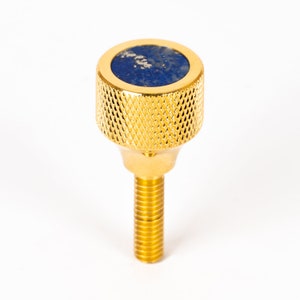 Saxophone Heavy Neck Screw 143. 24K GOLD plated with natural stones. Custom Neck Screw for Soprano, Alto, Tenor, Baritone Sax by KGU Music