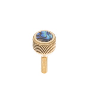 Saxophone Heavy Neck Screw 135. Raw Brass with natural stones. Custom Neck Screw for Soprano, Alto, Tenor, Baritone Sax by KGUMusic