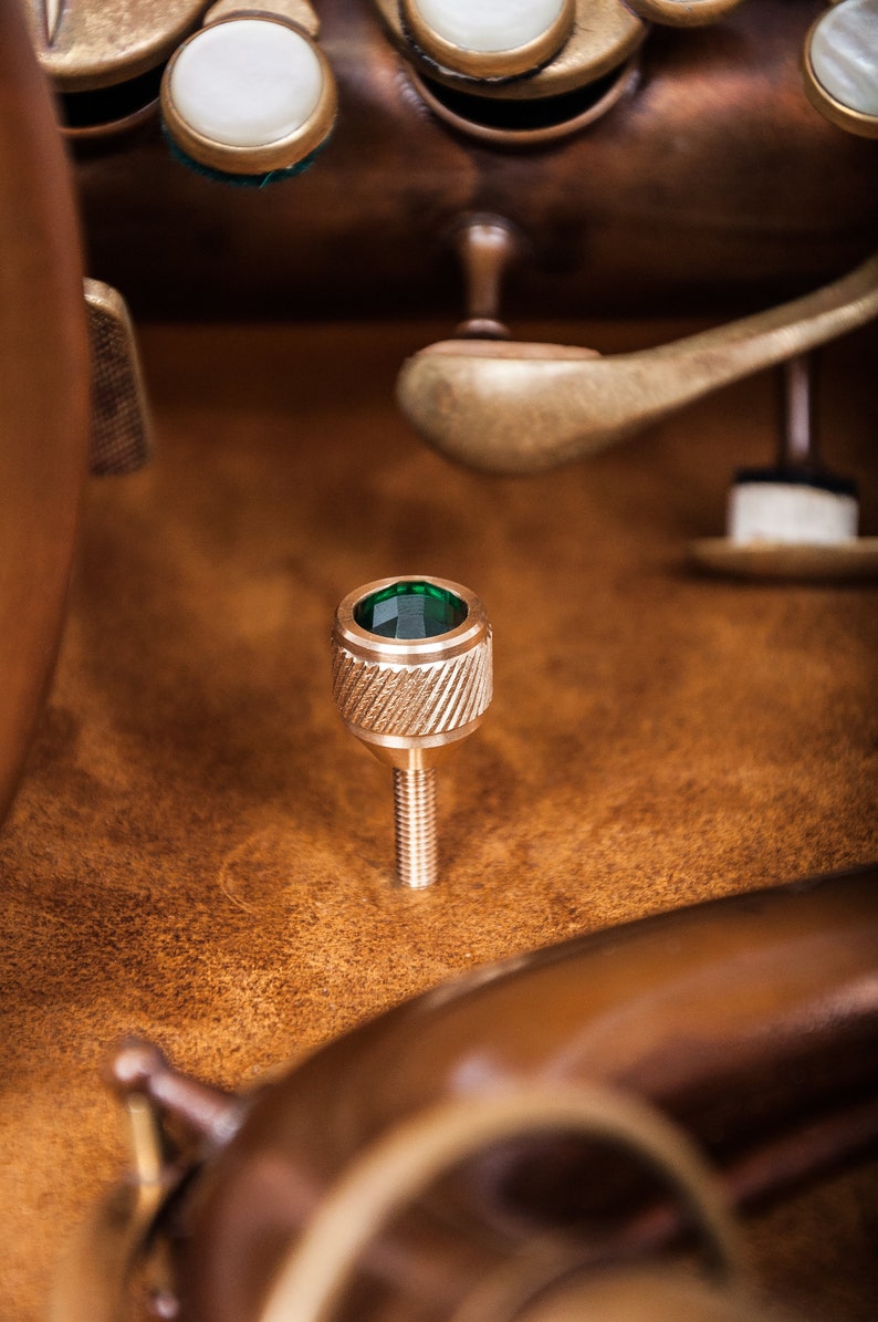 Yamaha Saxophone HEAVY Neck Screw. Kgubrass 135. Raw Brass. 6 Stones