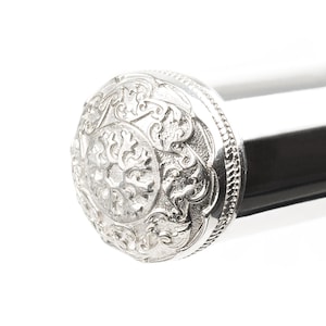 FLUTE CROWN Light Silver Plated with Leaves Engraving. Yamaha, Pearl, Jupiter Flute customization, Gift for Flute player, Flute Accessories