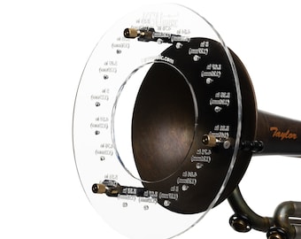 Deflector KGUmusic para trompeta, espejo para trompeta, deflector acrílico para trompeta. Impresión de bandera, impresión personalizada