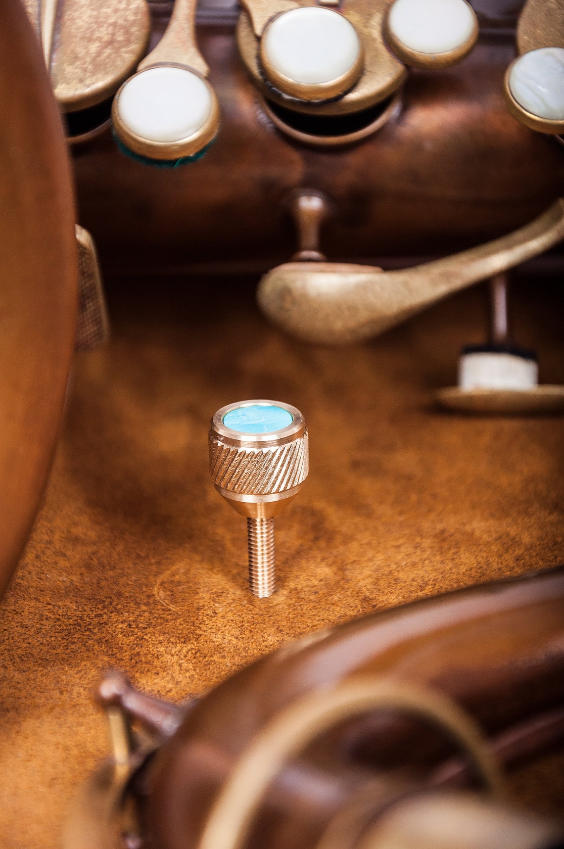 Yamaha Saxophone HEAVY Neck Screw. Kgubrass 135. Raw Brass. 6 Stones