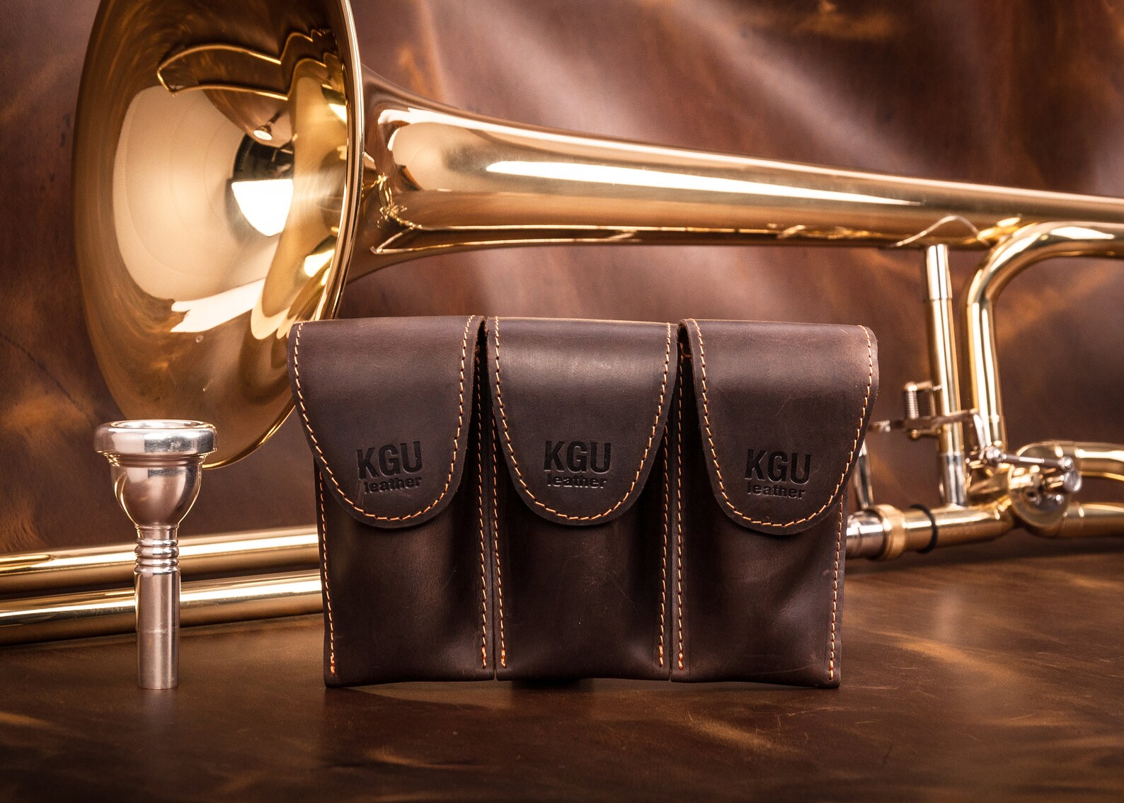 Trombone / Euphonium mouthpiece pouch KGUBrass TRIPLE Etsy
